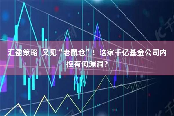 汇盈策略  又见“老鼠仓”！这家千亿基金公司内控有何漏洞？